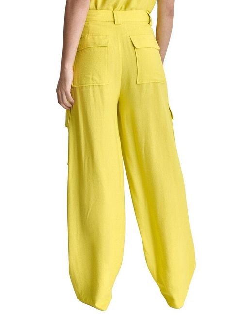 DKNY Yellow Crinkle Dressing Cargo Pant