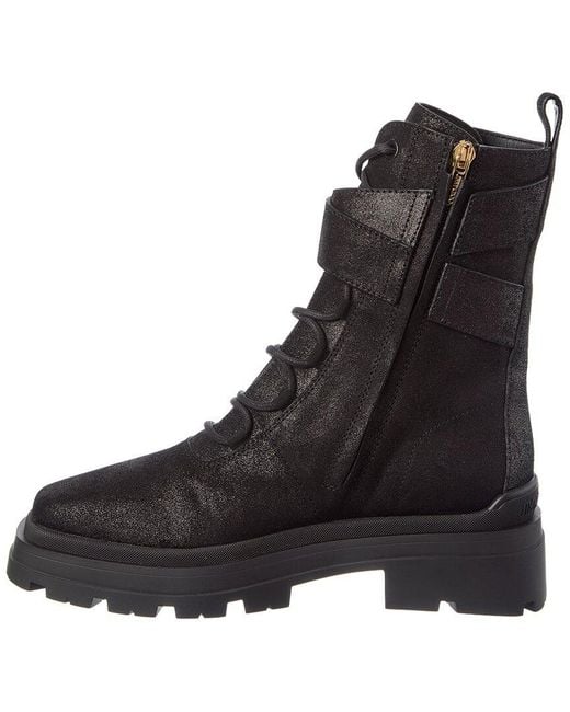 Jimmy Choo Black Noemi 45 Shimmer Suede Bootie