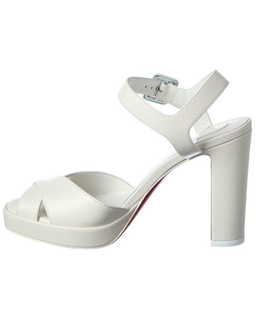 Christian Louboutin White Cora 100 Leather Sandal