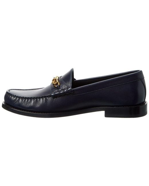 Céline Blue Logo Leather Loafer
