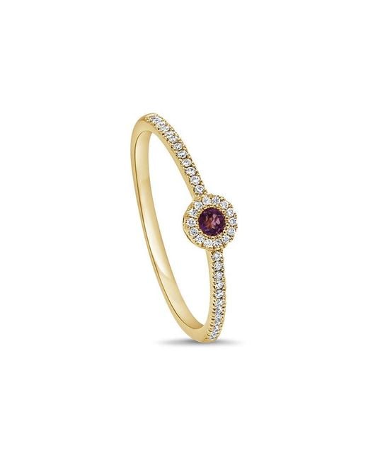 Sabrina Designs White 14K 0.13 Ct. Tw. Diamond & Amethyst Ring