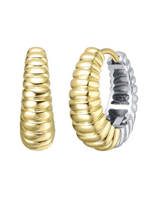 Genevive Jewelry Metallic Rachel Glauber Plated Hoop Earrings