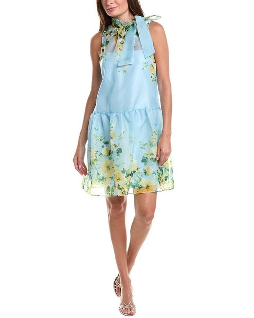 Julia Jordan Blue Organza Mini Dress
