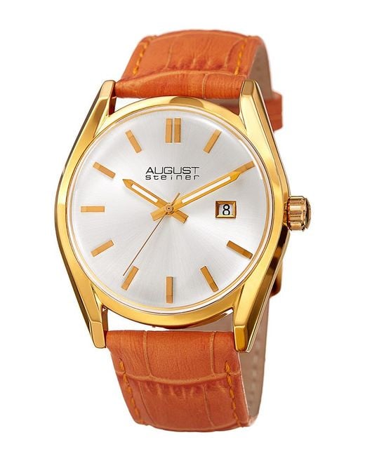 August Steiner Multicolor Leather Watch