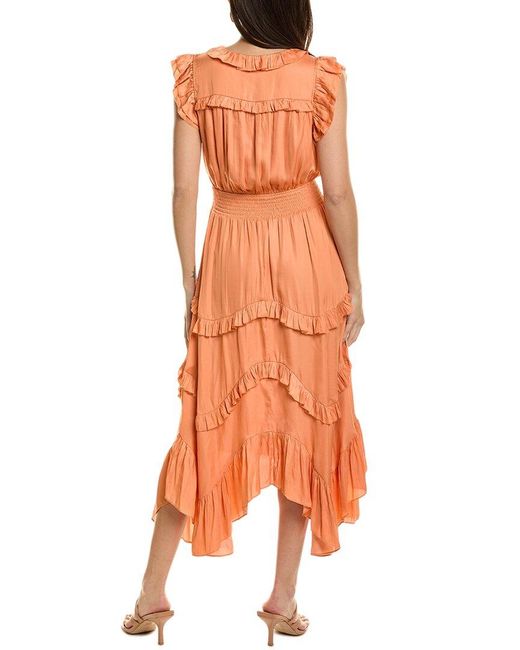 Tahari Orange The Layla Midi Dress