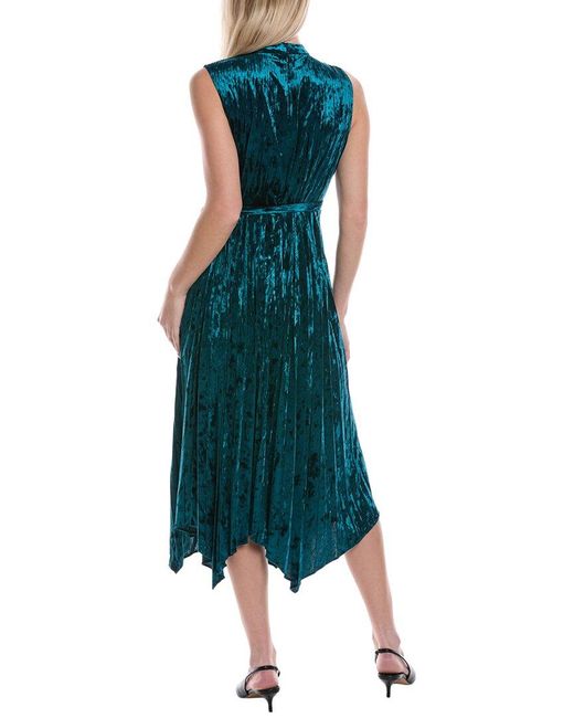 Tahari Green Velvet Midi Dress