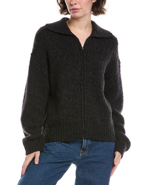 Vince Black Wool-Blend Cardigan