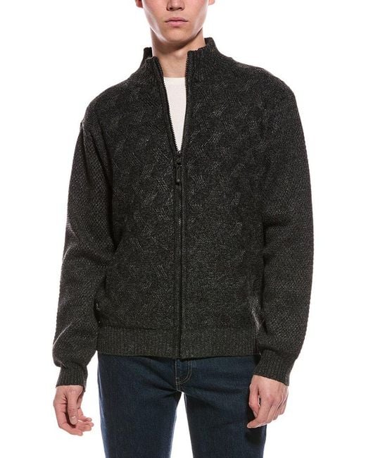 Point Zero Black Semi Fit Zip Mock Neck Sweater for men