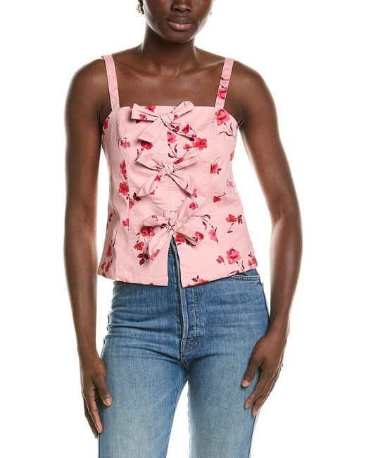 Cece Red Square Neck Tank Top