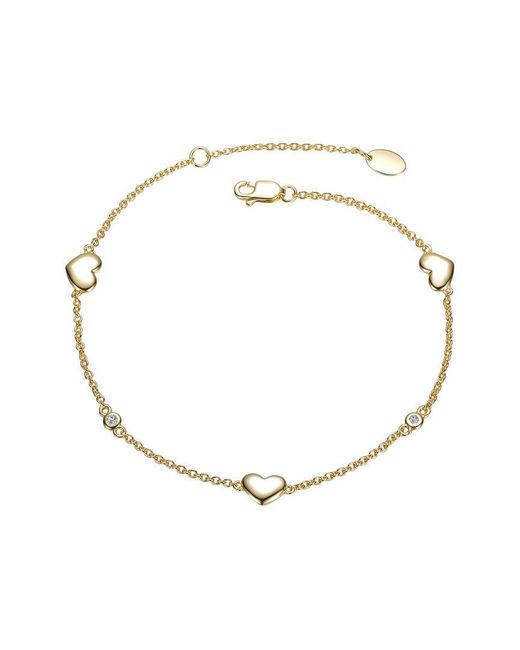 Genevive Jewelry Metallic Rachel Glauber 14K Plated Cz Station Bracelet
