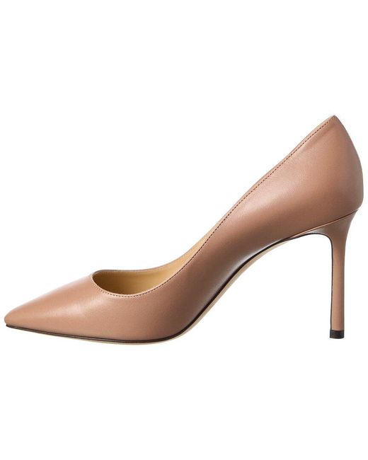 Jimmy Choo Natural Romy 85 Leather Pump
