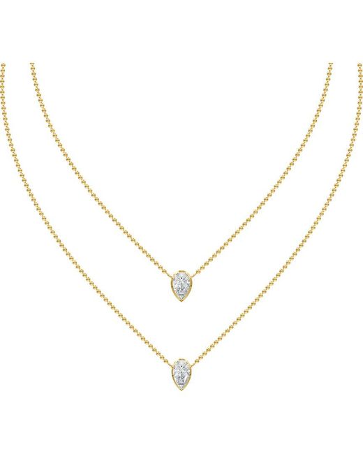 Lab Grown Diamonds Metallic 18K Over 2.05 Ct. Tw. Lab-Grown Diamond Necklace