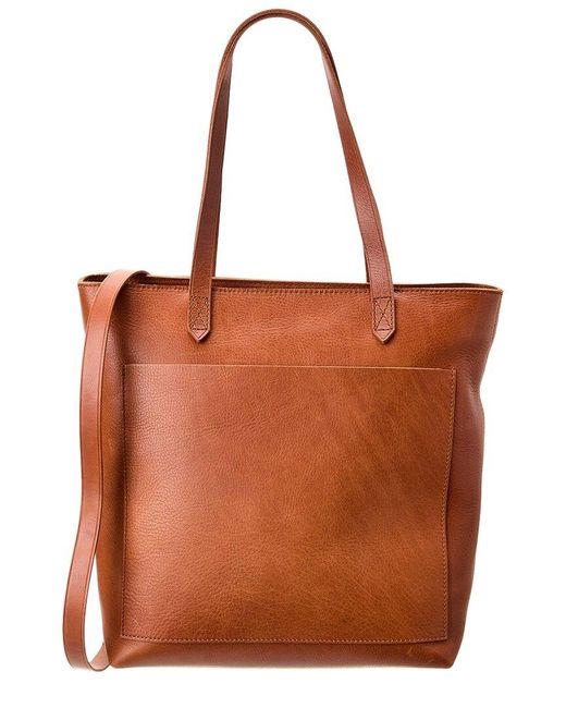 Madewell Brown The Zip-Top Medium Transport Leather Tote
