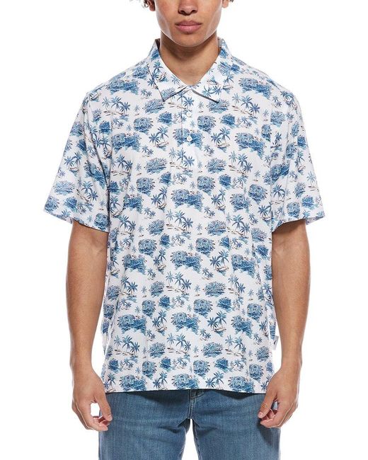Tommy Bahama Blue Bahama Coast Palm Scape Islandzone Polo Shirt for men