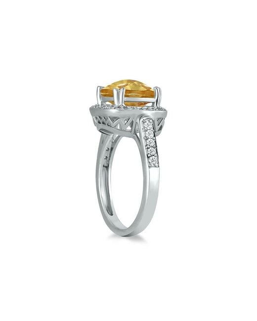 Gem Spark White 14K 3.74 Ct. Tw. Diamond & Citrine Ring