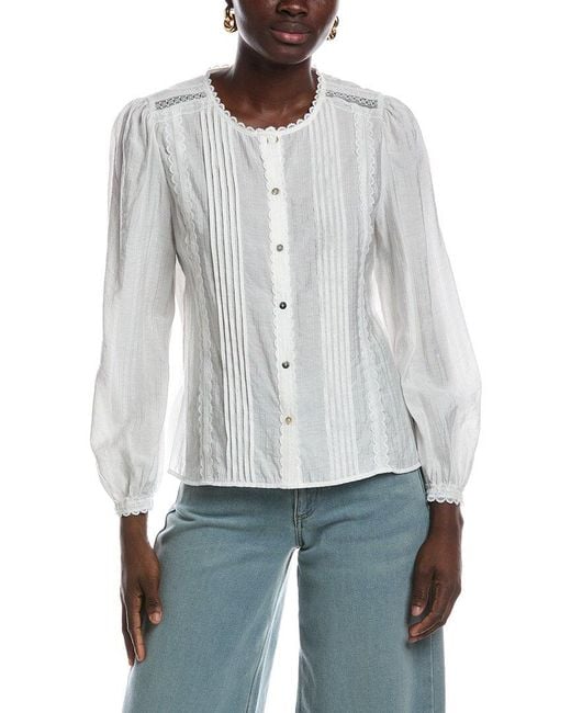 Vince Camuto White Lace Blouse