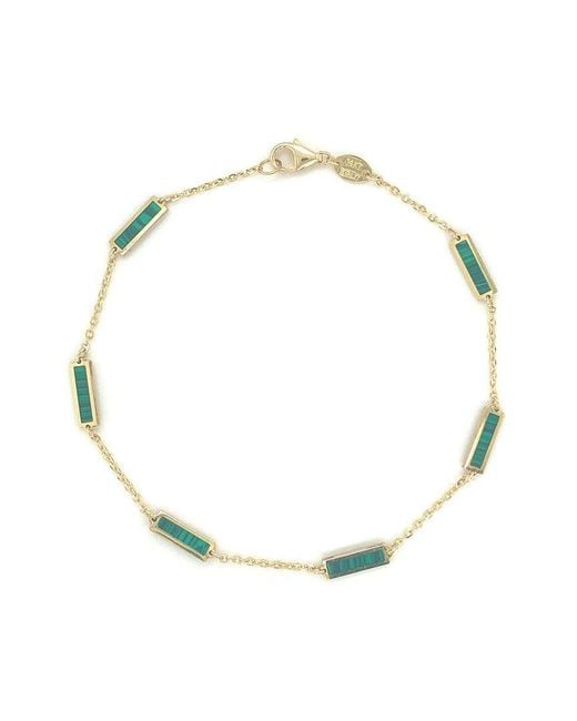 Sabrina Designs Metallic 14k Malachite Station Bar Bracelet