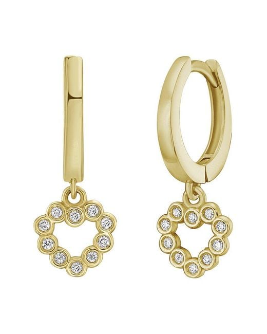 Italian Gold Metallic 14K 0.10 Ct. Tw. Diamond Heart Earrings