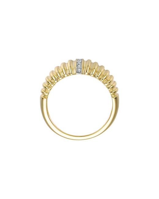 Rachel Glauber Metallic 14K Plated Cz Cocktail Ring