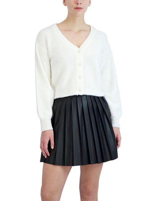 BCBGeneration White Button-Down Sweater