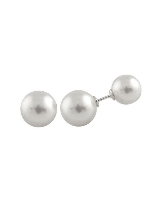 Splendid White Silver 10-14mm Pearl Earrings