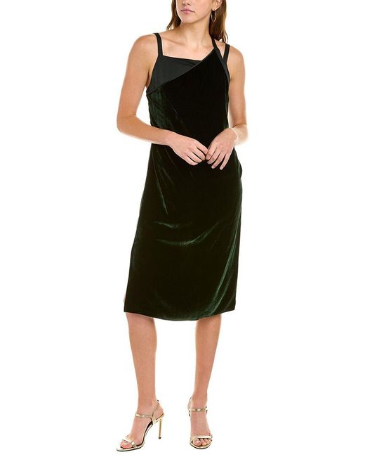 Helmut Lang Black Velvet Silk-blend Slip Dress