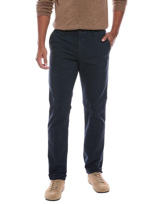 Slowear Blue Glanshirt Flat Front Regular Fit Pant for men