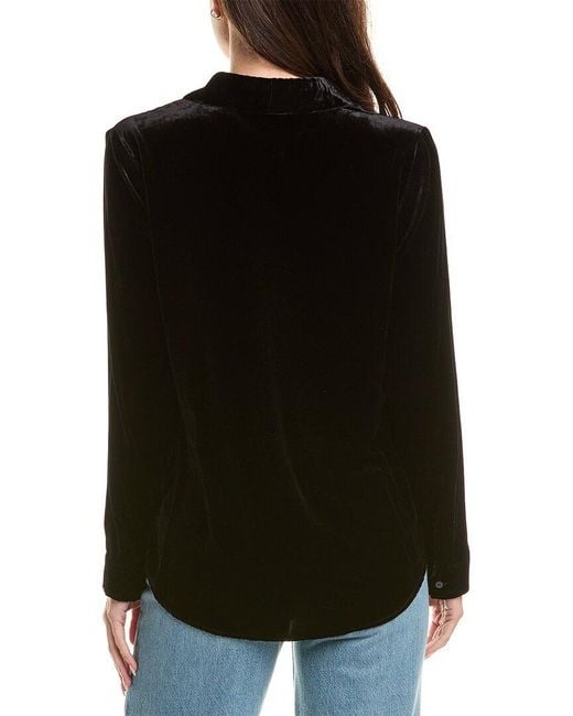 L'Agence Black Argo Silk-Blend Shirt