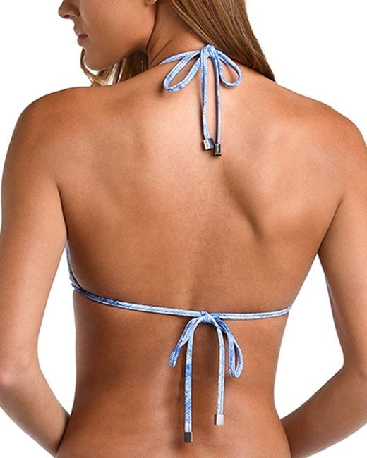 L'Agence Blue Annabelle Denim Triangle Bra Top