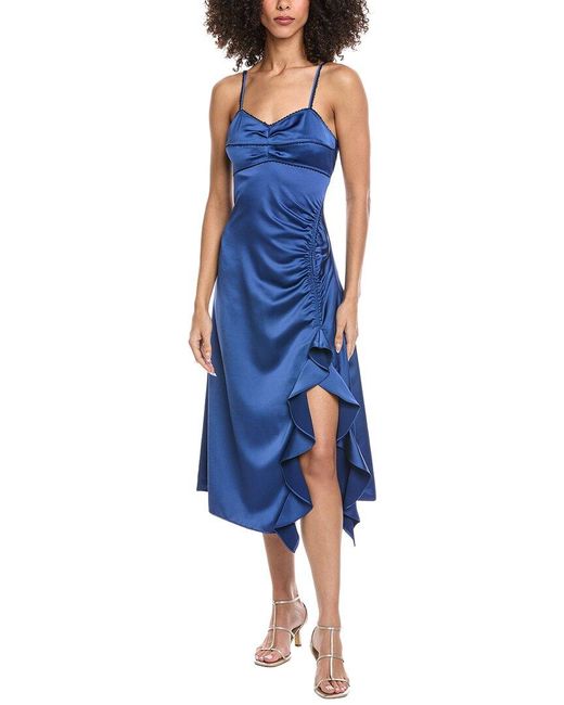 Sandro Blue Woven Midi Dress
