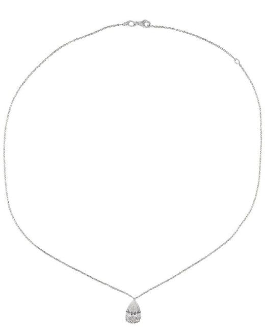Prince Diamond & Jewelry White 14K 3.01 Ct. Tw. Lab-Grown Diamond Pear Necklace