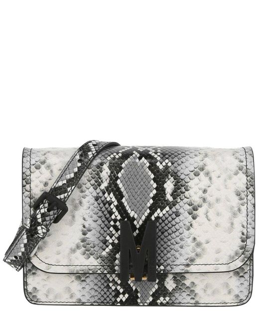 Moschino Gray Leather Shoulder Bag