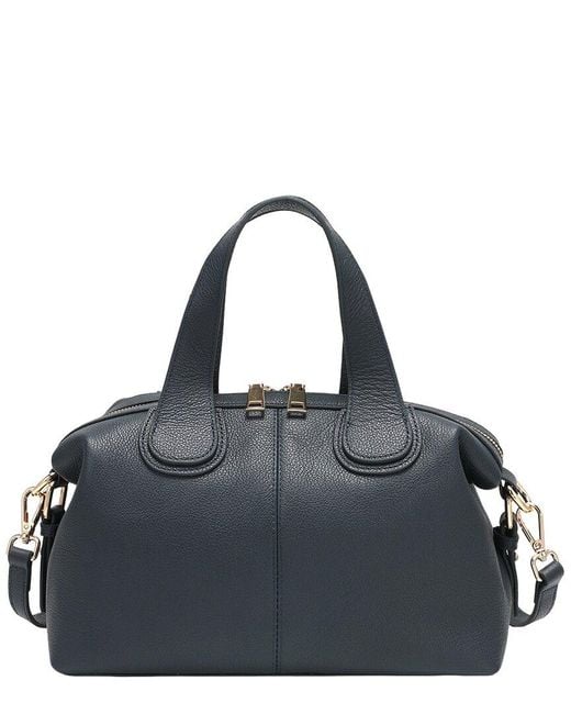 Tiffany & Fred Paris Black Tiffany And Fred Paris Pebbled Leather Satchel