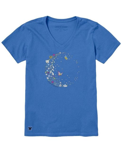 Life Is Good. Blue Crusher V-Neck T-Shirt