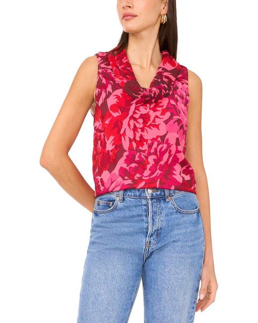 Vince Camuto Red Cowl Neck Blouse