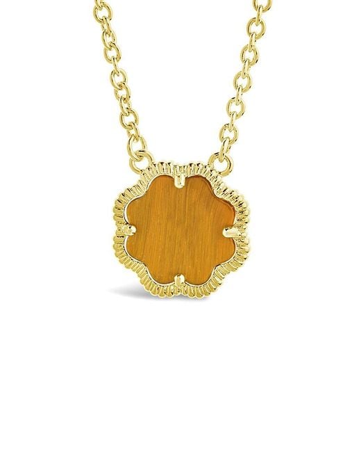 Sterling Forever Metallic 14K Plated Rose Petal Pendant Necklace