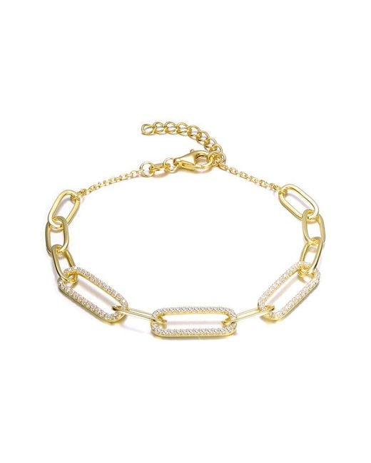 Genevive Jewelry Metallic 14k Over Silver Chain Bracelet