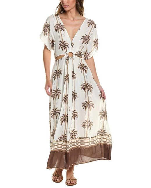 Surf Gypsy Natural Printed O-Ring Maxi Dress
