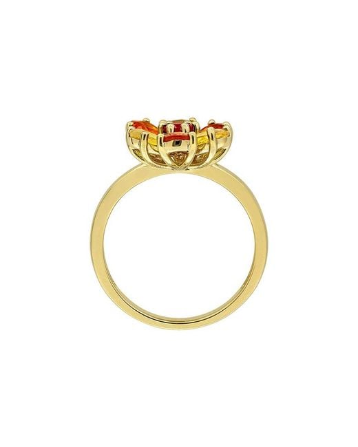 Rina Limor White Over 2.95 Ct. Tw. Dark Sapphire, Sapphire, Sapphire Flower Ring