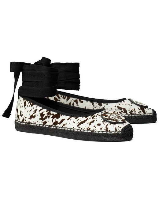 Tory Burch Black Haircalf Espadrille
