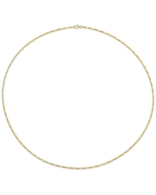 Italian Silver Metallic 18K Over Figaro Chain Necklace