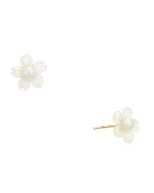 Maitre De Diamant White 18K 3-4Mm Pearl Earring