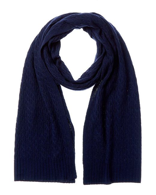 Forte Blue Cashmere Textured Cashmere Scarf