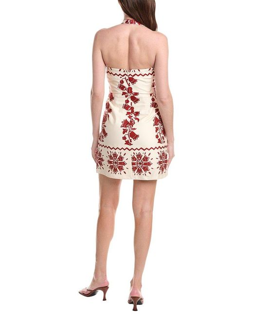 Adrianna Papell Red Halter Sheath Short Dress