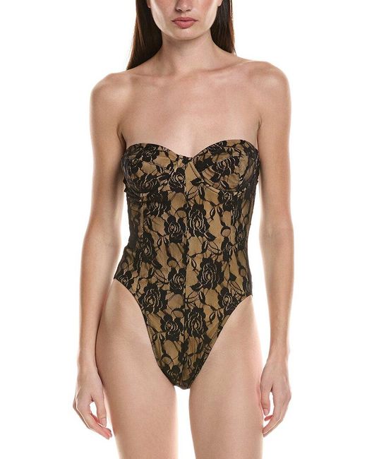 Norma Kamali Black Corset One-Piece