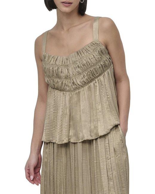 DKNY Natural Crushed Crease Top