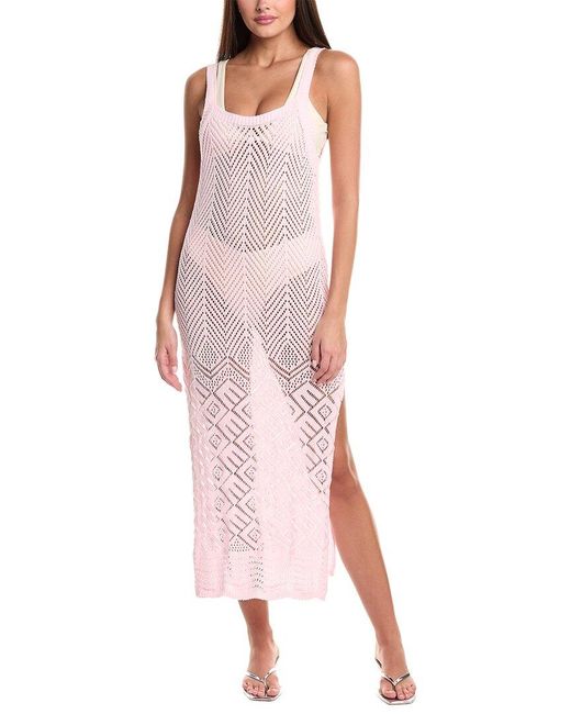 Surf Gypsy Pink Crochet Maxi Dress