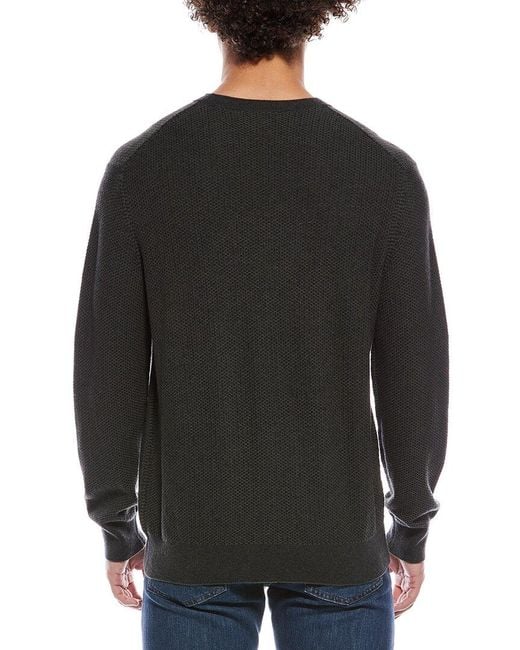 Vince Black Geo Jacquard Wool & Cashmere Crewneck Sweatshirt for men