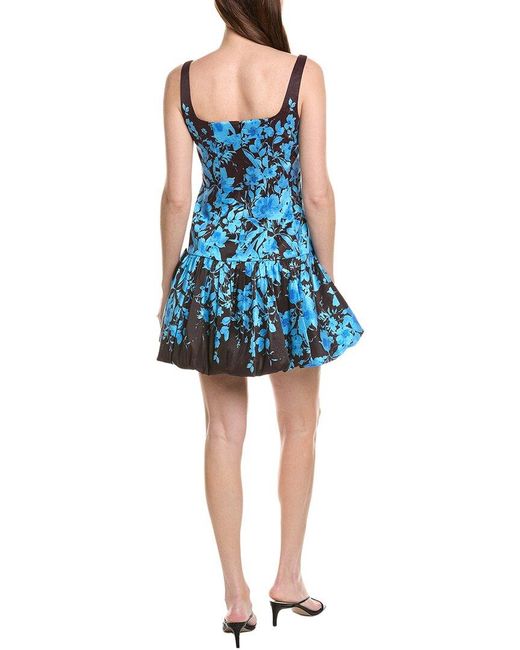MILLY Blue Wylma Flower Fall Mini Dress