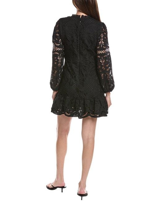 LAYERED WITH LOVE Black Embroidered Mini Dress